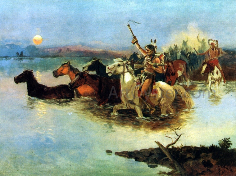 Charles Marion Russell Crossing the Range - Canvas Print