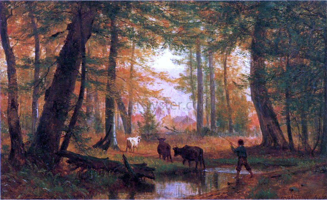 Andrew W Melrose Crossing the Stream - Canvas Print