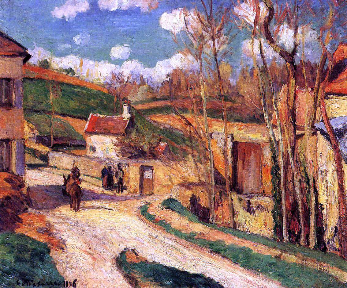 Camille Pissarro Crossroads at l'Hermitage, Pontoise - Canvas Print
