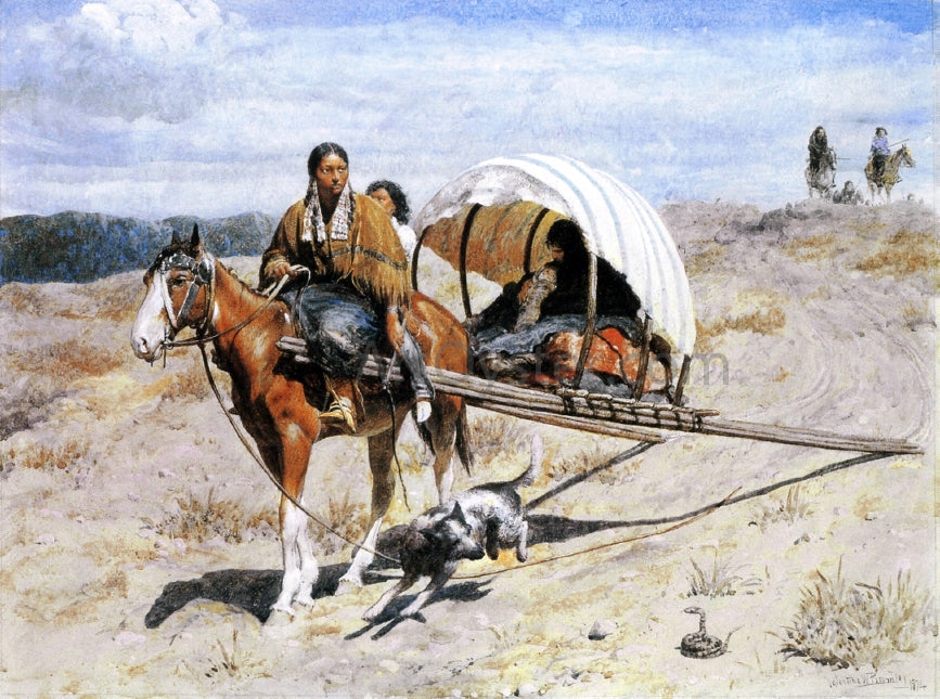 Valentin Walter Bromley Crow Family on the Trail - Canvas Print