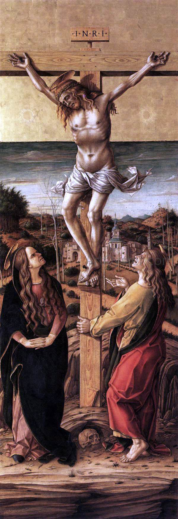 Carlo Crivelli Crucifix with the Virgin and St John the Evangelist - Canvas Print