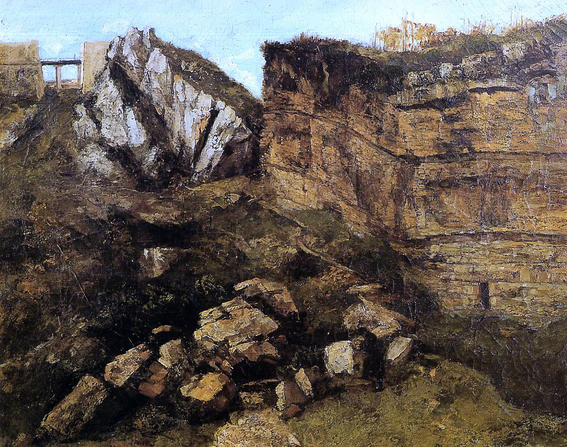 Gustave Courbet Crumbling Rocks - Canvas Print