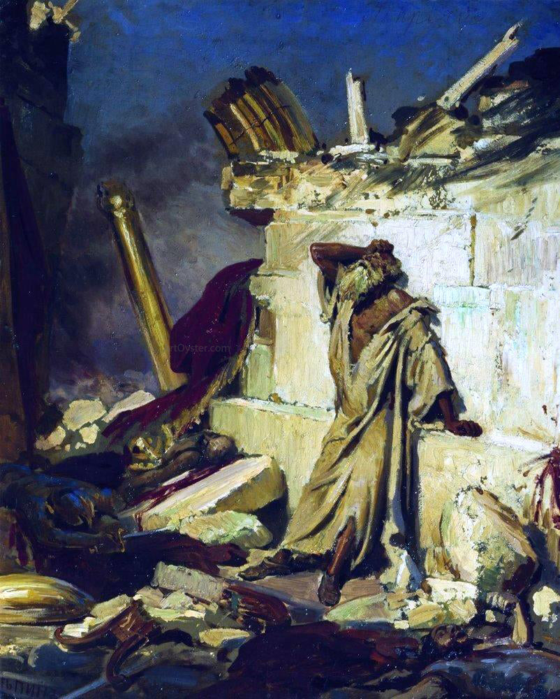 Ilia Efimovich Repin Cry of prophet Jeremiah on the Ruins of Jerusalem (on a Bible subject) - Canvas Print