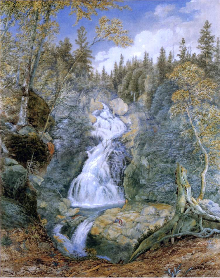 John William Hill Crystal Cascade, White Mountains - Canvas Print