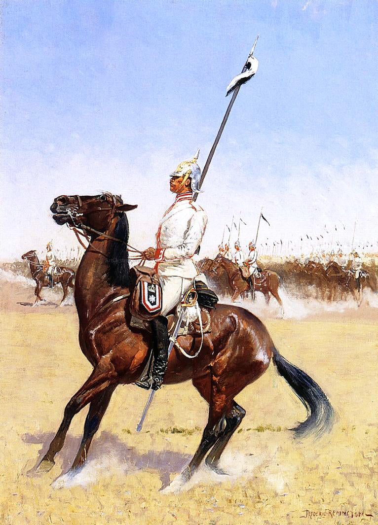 Frederic Remington Cuirassiers (also known as Imperial Lancers) - Canvas Print