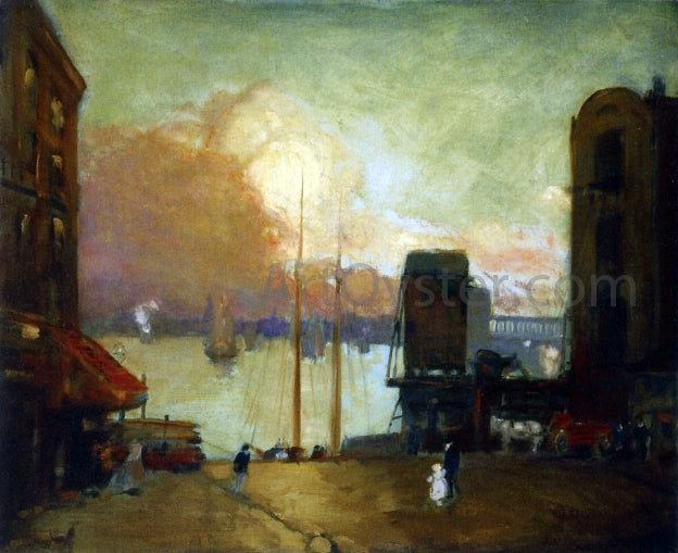 Robert Henri Cumulus Clouds, East River - Canvas Print
