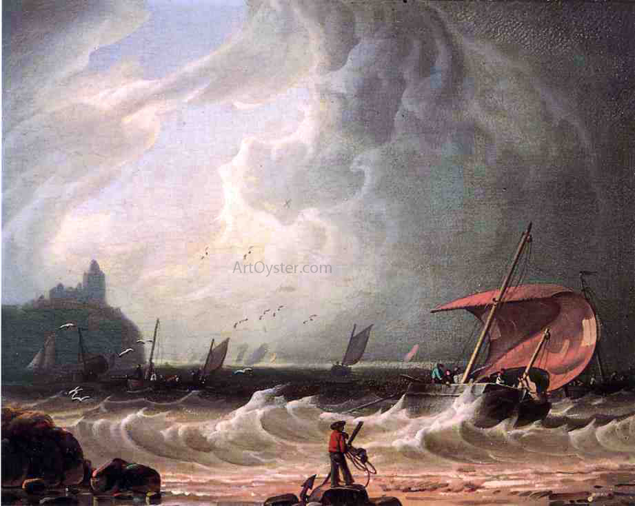 Robert Salmon Cunard Lighthouse - Canvas Print