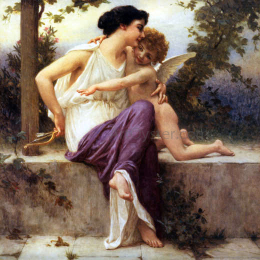 Guillaume Seignac A Scene of Cupid Disarmed - Canvas Print
