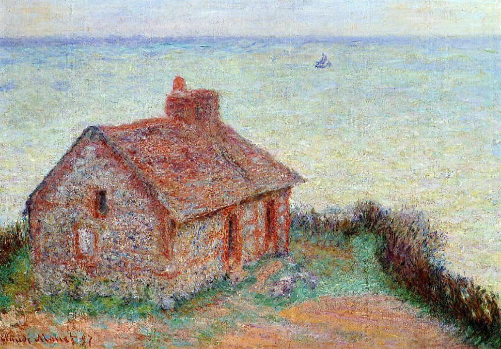 Claude Oscar Monet Customs House, Rose Effect - Canvas Print