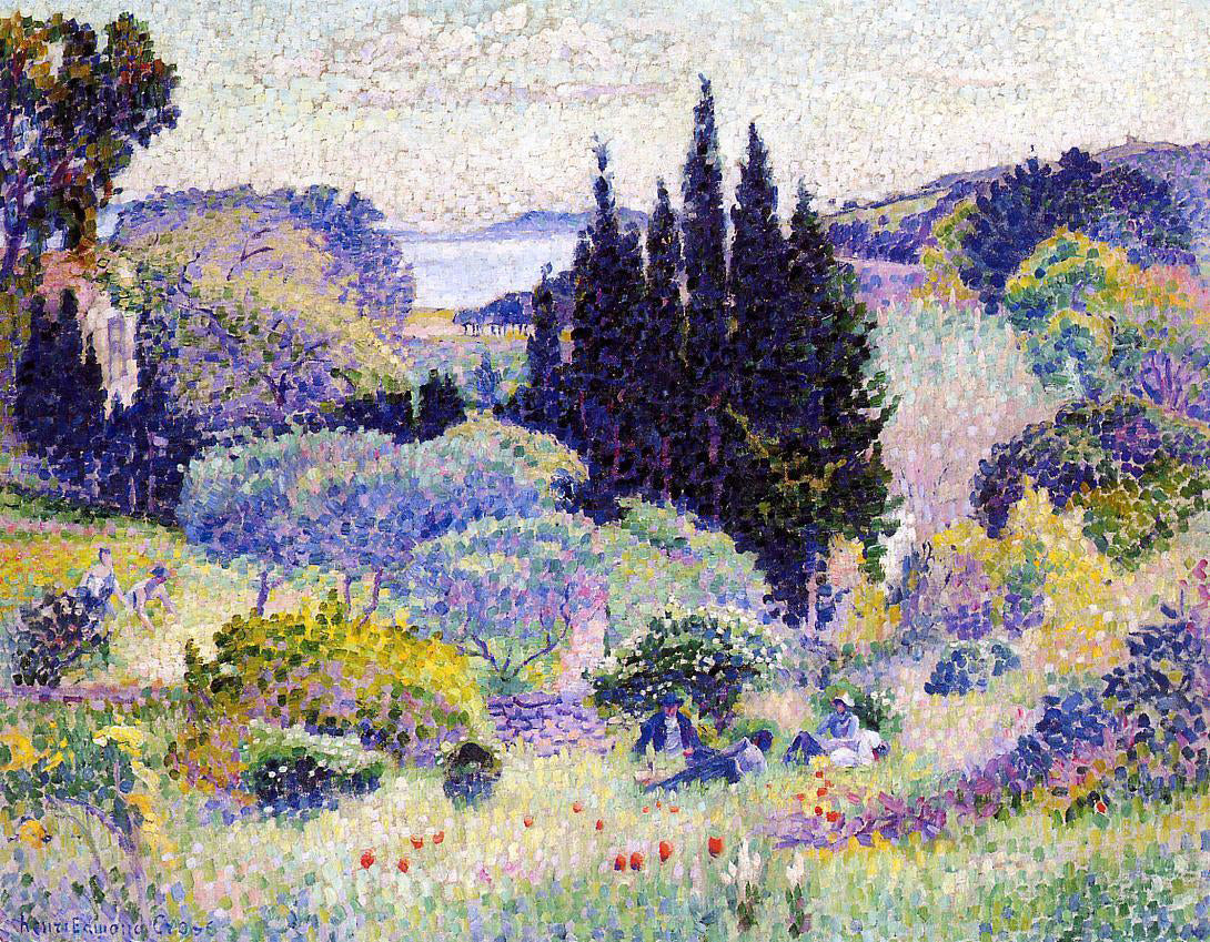Henri Edmond Cross Cypress, April - Canvas Print