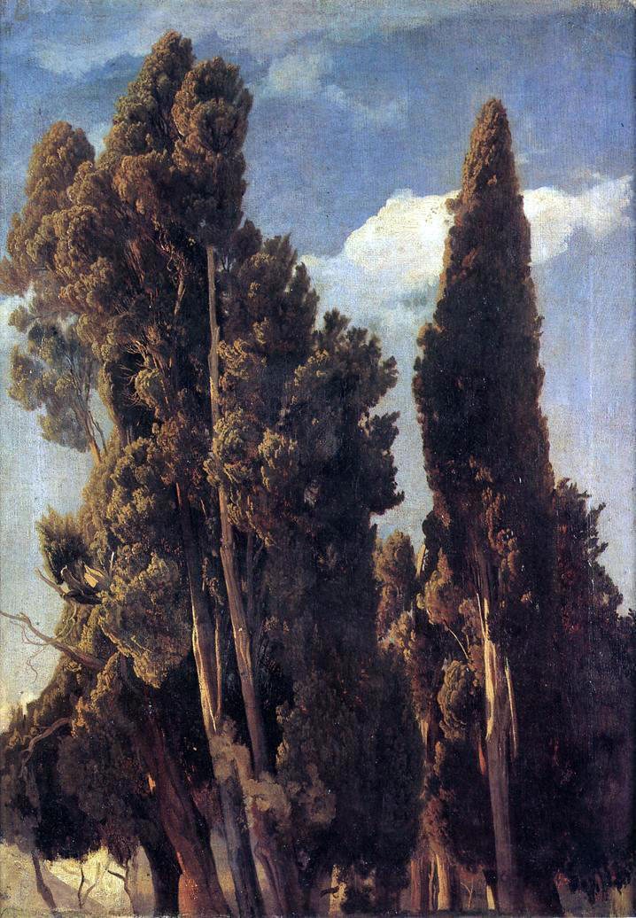 Johann Wilhelm Schirmer Cypresses - Canvas Print