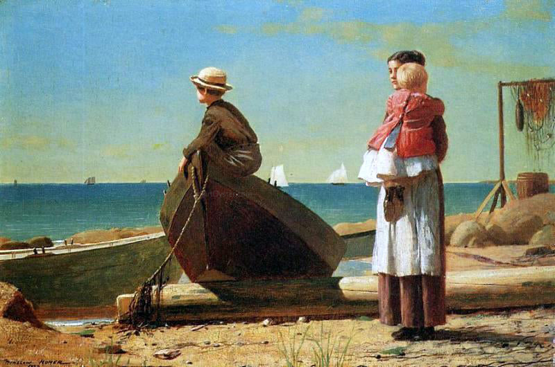 Winslow Homer Dad's Coming! - Canvas Print