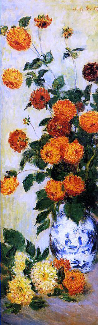 Claude Oscar Monet Dahlias - Canvas Print