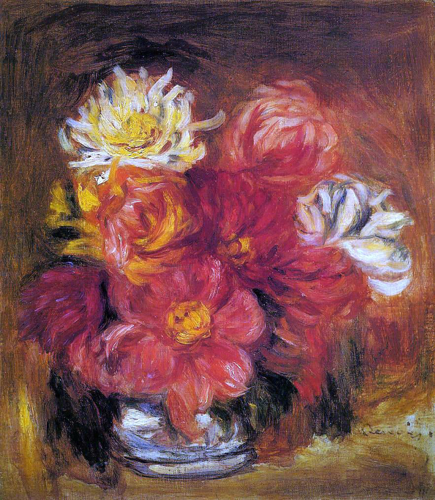 Pierre Auguste Renoir Dahlias - Canvas Print