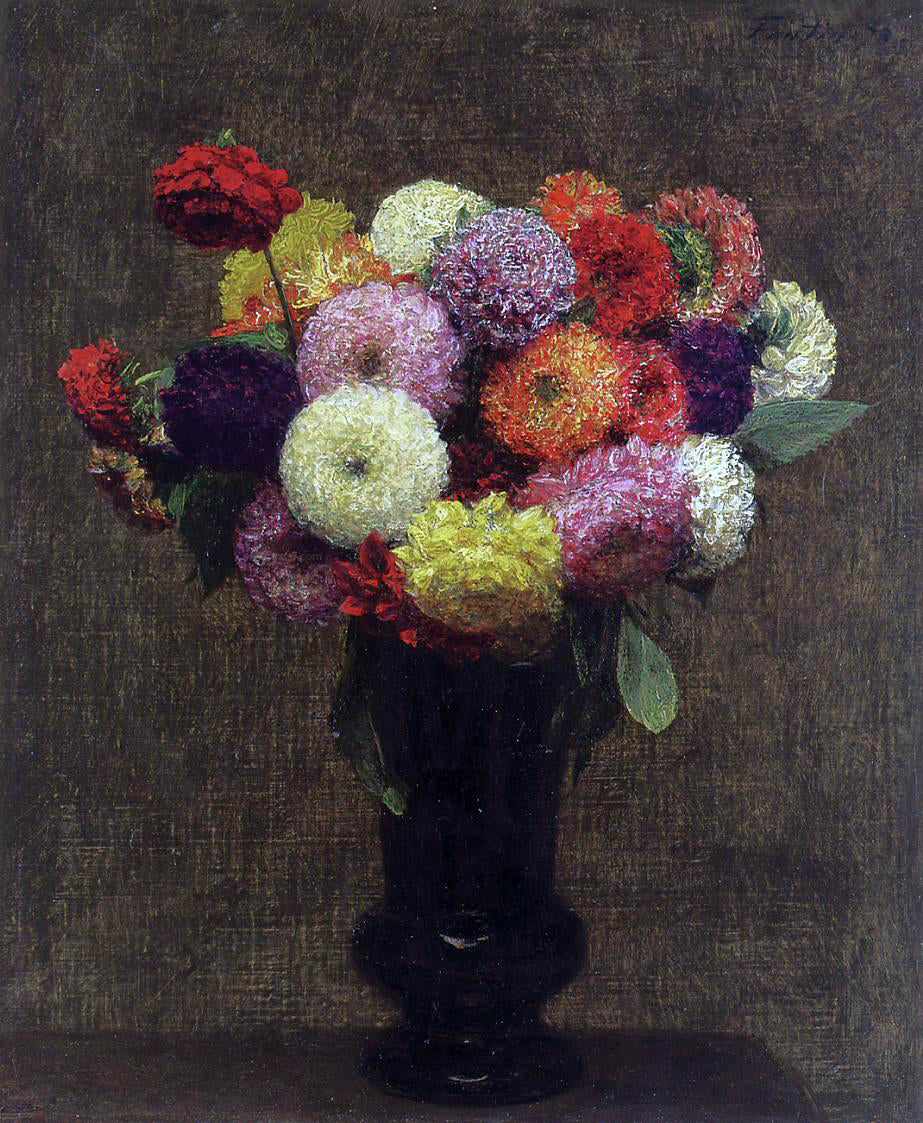 Henri Fantin-Latour Dahlias - Canvas Print