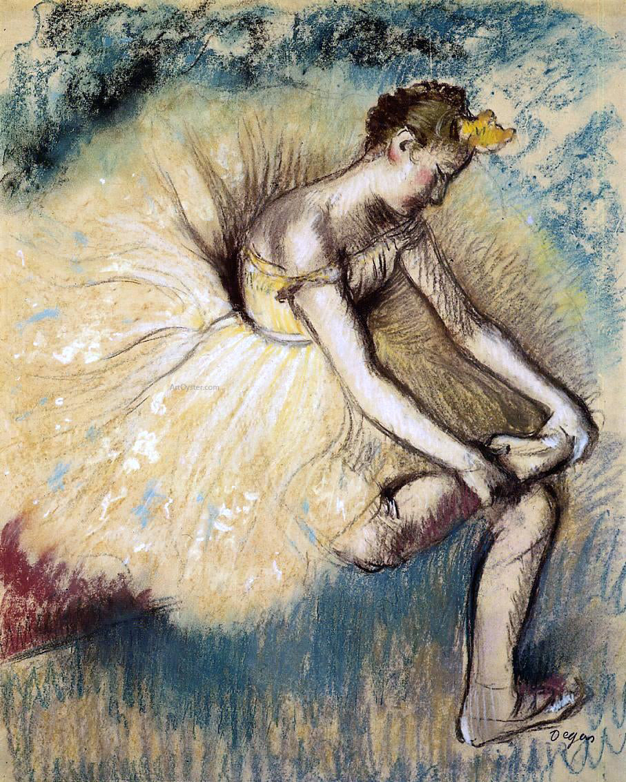 Edgar Degas Dancer Putting on Her Slipper - Canvas Print