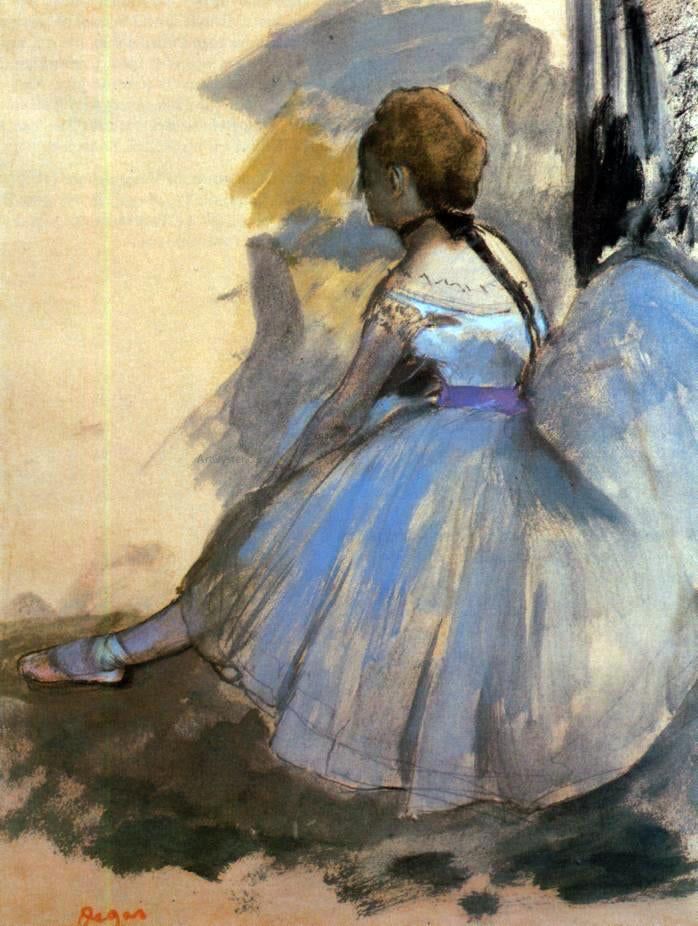 Edgar Degas Dancer Seated (study) - Canvas Print