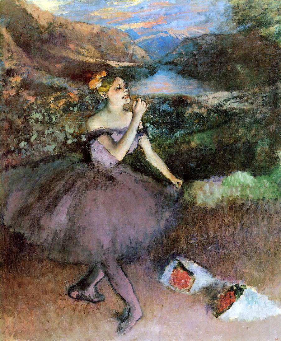 Edgar Degas Dancer with Bouquets - Canvas Print