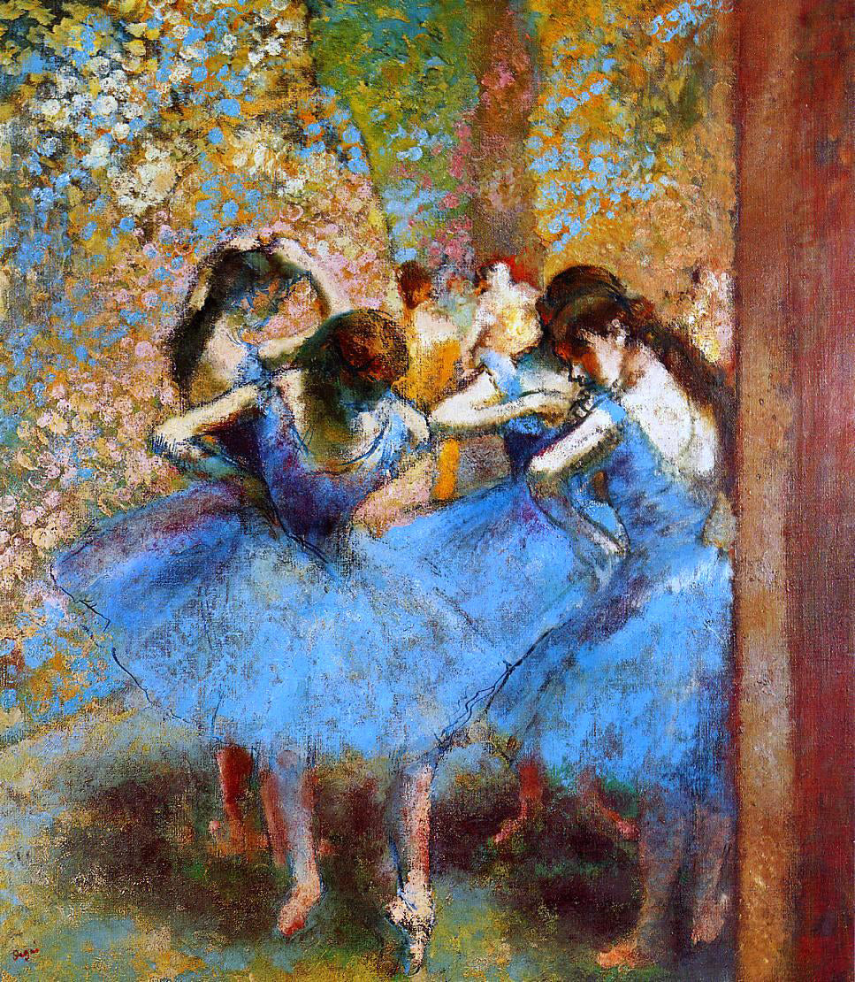 Edgar Degas Dancers in Blue - Canvas Print