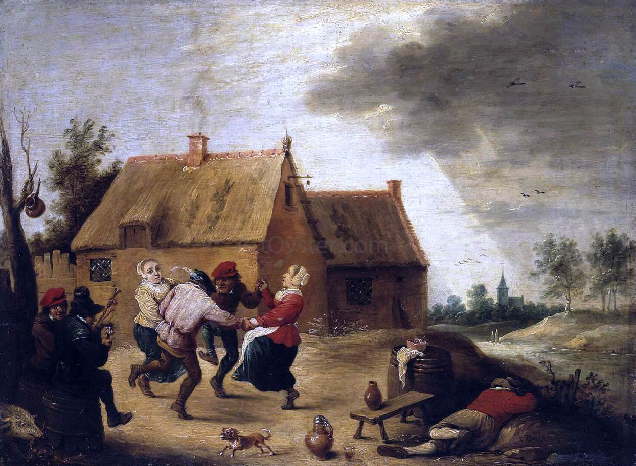 Abraham Teniers Dancing Peasants - Canvas Print