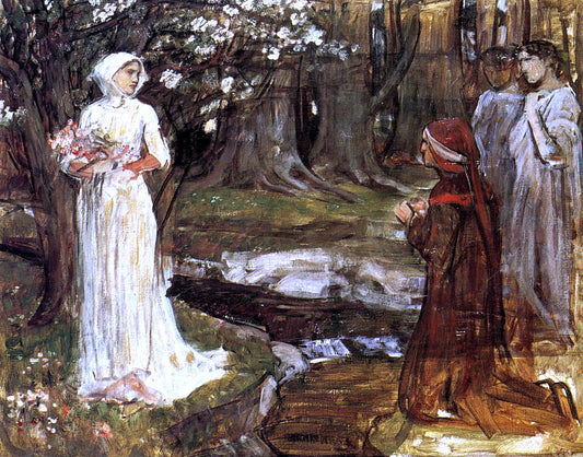 John William Waterhouse Dante and Beatrice - Canvas Print