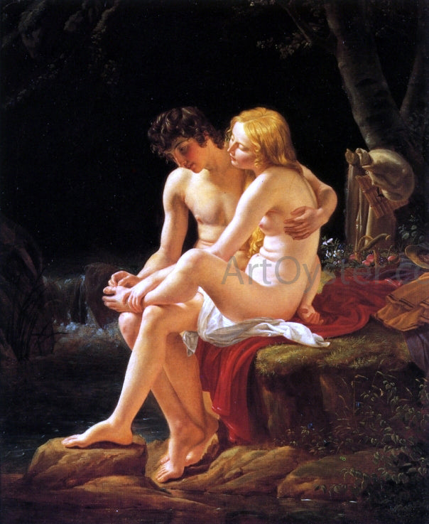 Louis Hersent Daphne and Chloe - Canvas Print