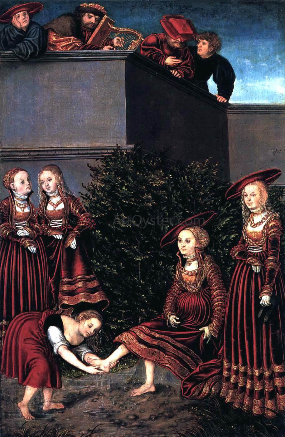 The Elder Lucas Cranach David and Bathsheba - Canvas Print