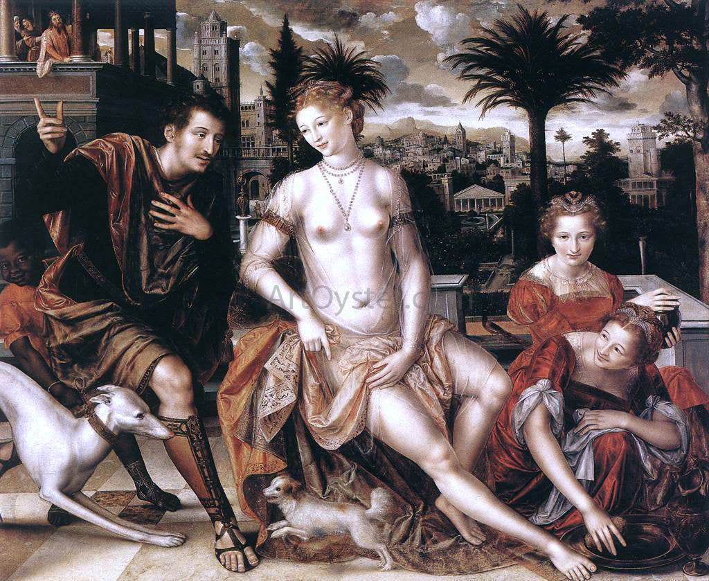 Jan Massys David and Bathsheba - Canvas Print