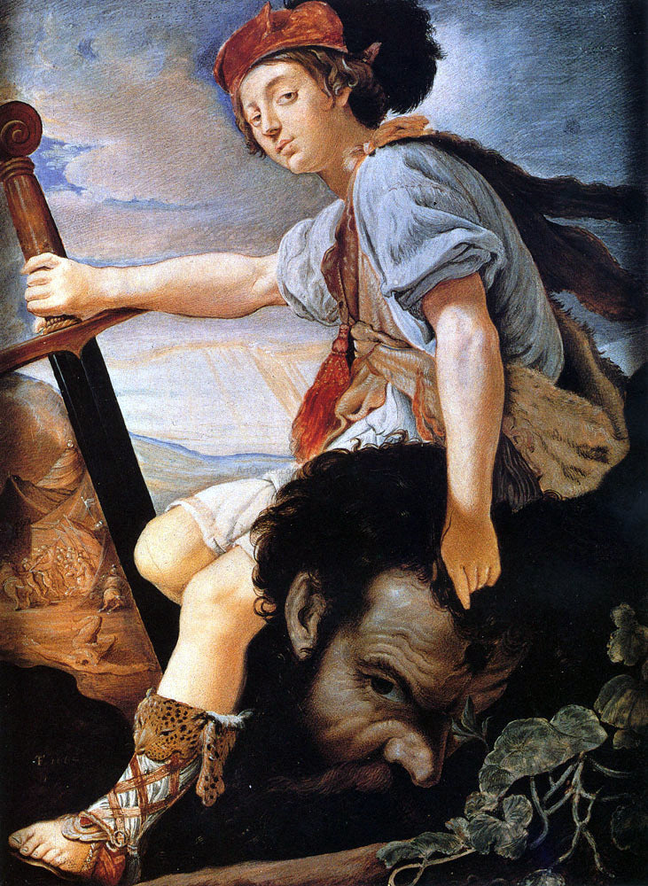 Thomas Flatman David with the Head of Goliath - Canvas Print