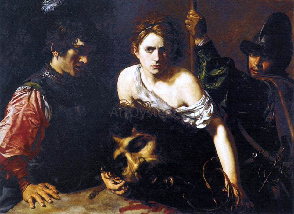 Valentin De boulogne David with the Head of Goliath and Two Soldiers - Canvas Print
