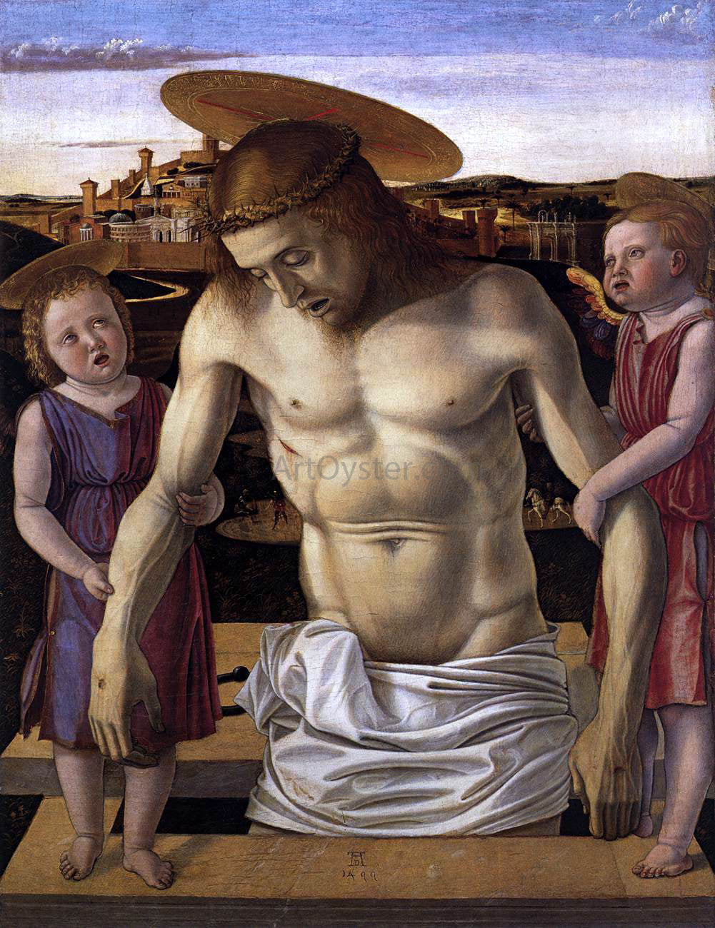 Giovanni Bellini Dead Christ Supported by Two Angels (Pieta) - Canvas Print