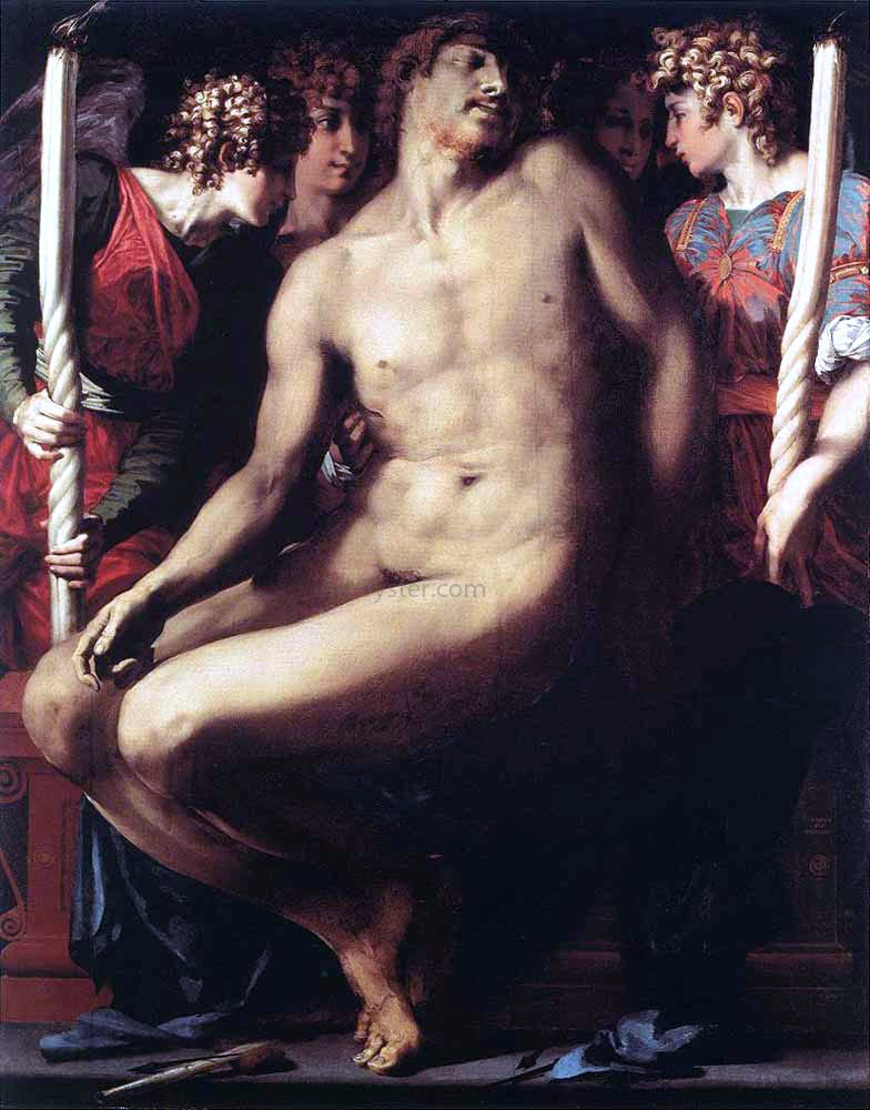 Rosso Fiorentino Dead Christ with Angels - Canvas Print