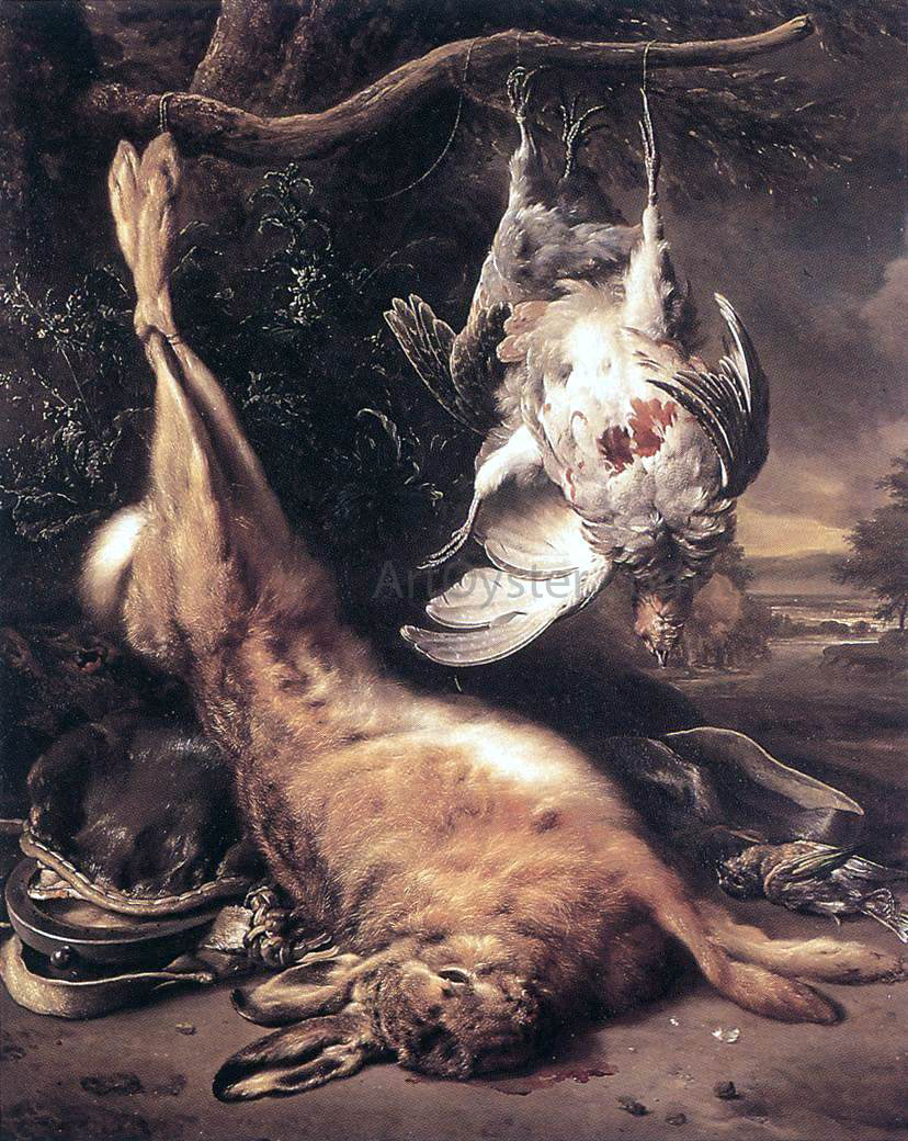 Jan Weenix Dead Hare and Partridges - Canvas Print
