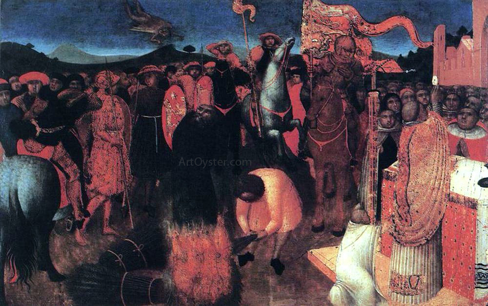 Sassetta Death of the Heretic on the Bonfire - Canvas Print