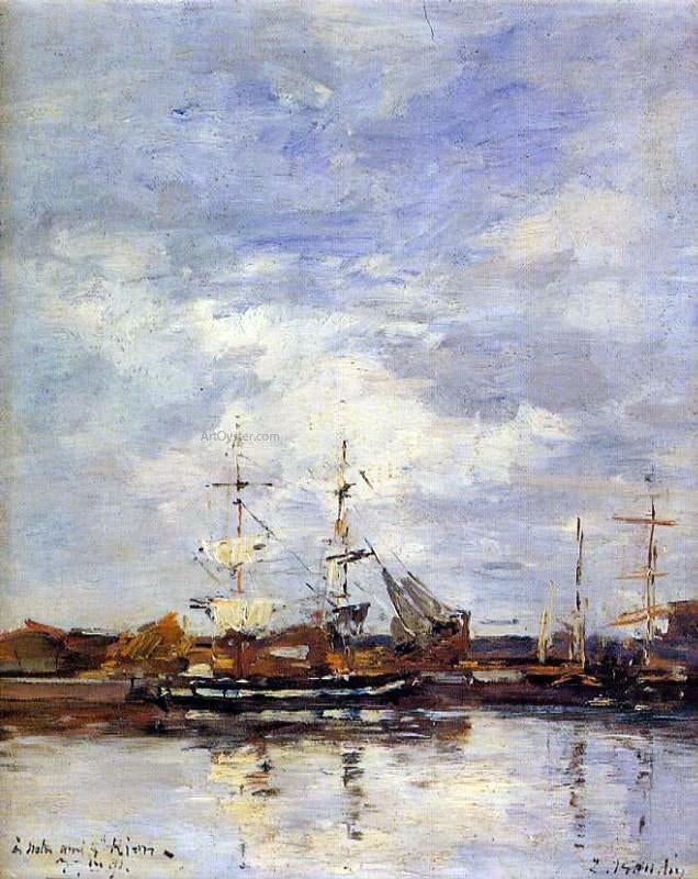 Eugene-Louis Boudin Deauville Harbor - Canvas Print