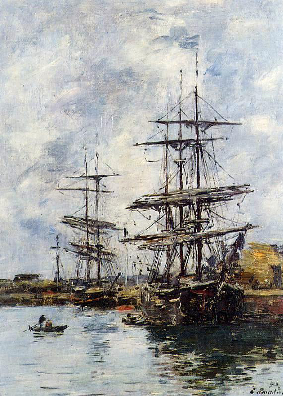 Eugene-Louis Boudin Deauville, Ships at Dock - Canvas Print