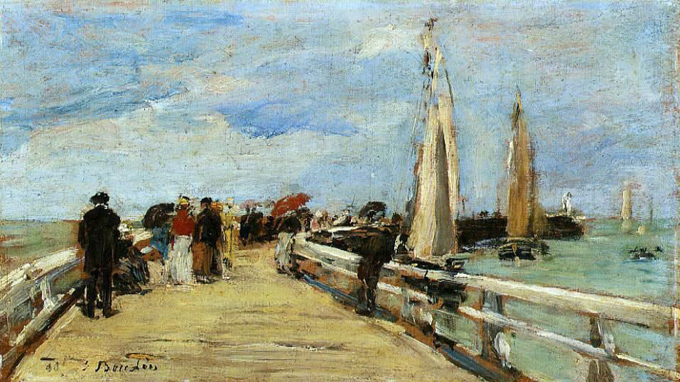 Eugene-Louis Boudin Deauville, the Jetty - Canvas Print