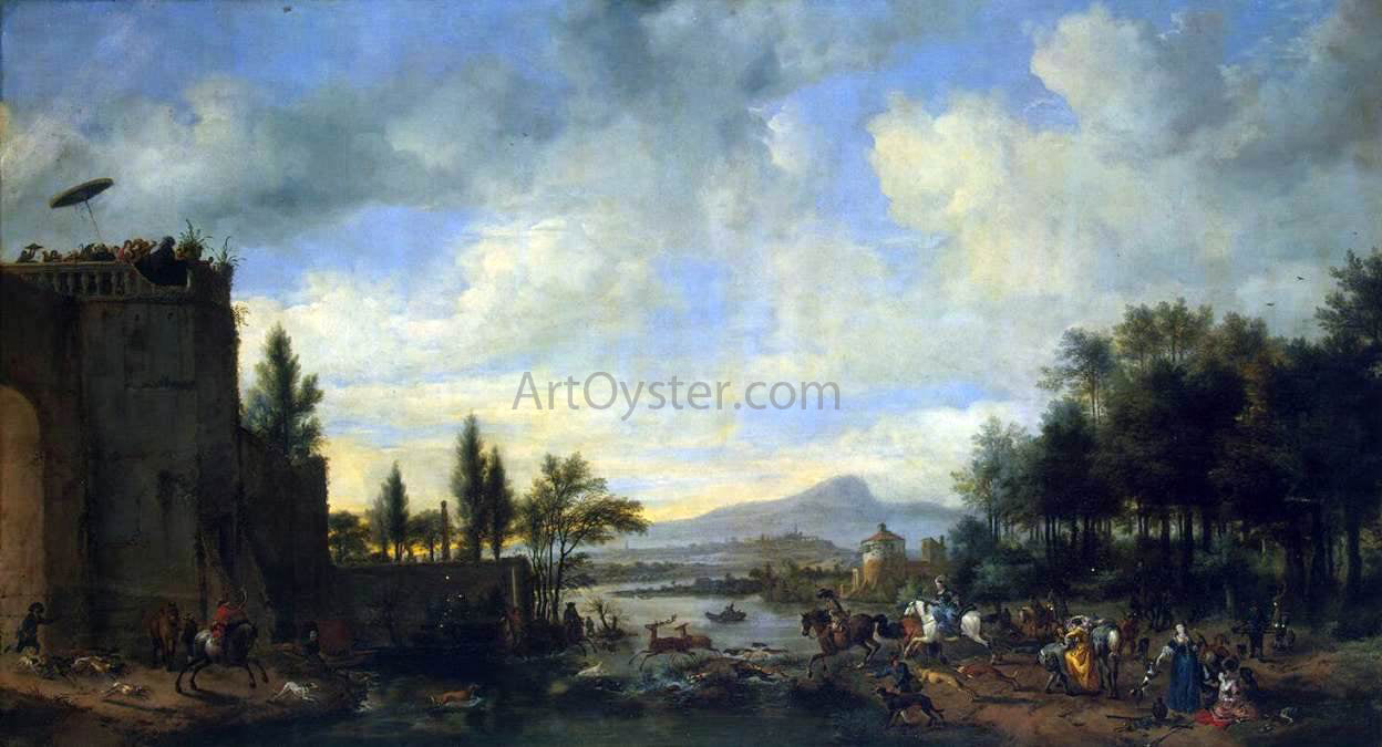 Pieter Wouwerman Deer Hunt - Canvas Print