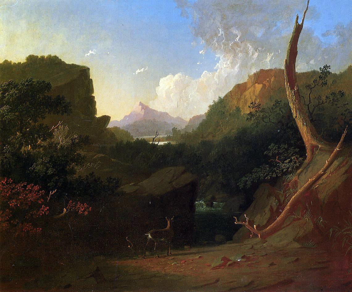 George Caleb Bingham Deer in a Stormy Landscape - Canvas Print