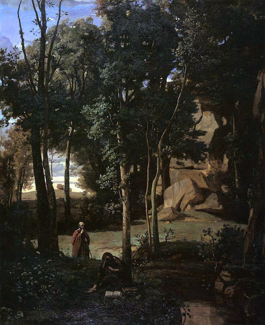 Jean-Baptiste-Camille Corot Democritus and the Abderites - Canvas Print