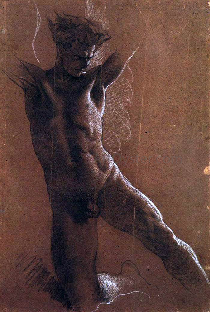 Mihaly Zichy Demon - Canvas Print