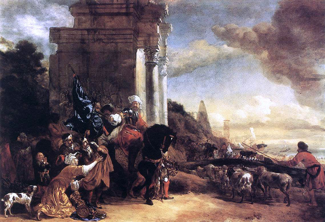 Jan Baptist Weenix Departure of an Oriental Entourage - Canvas Print