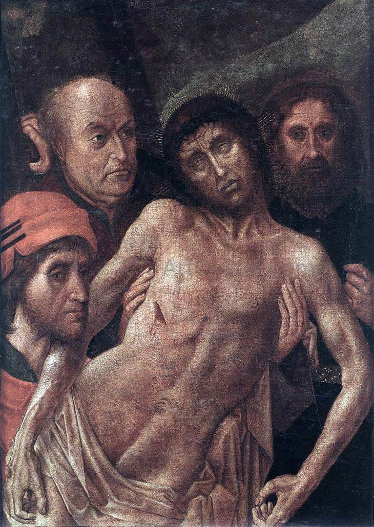 Hugo Van der Goes Deposition Diptych (Small Deposition, left wing) - Canvas Print