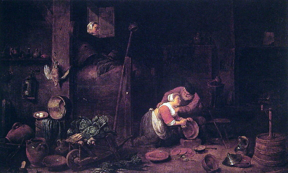 Ferdinand Georg Waldmuller Der Alte Und Die Kuchenmagd - Canvas Print