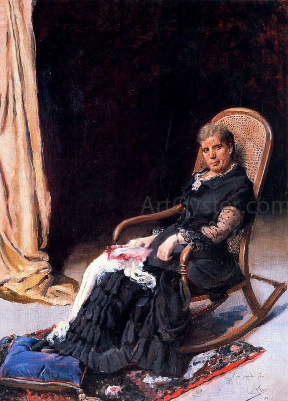 Cecilio Pla y Gallardo Descansando en la tumbona - Canvas Print