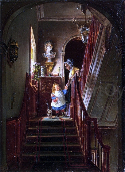 Edward Lamson Henry Descending the Stairs - Canvas Print