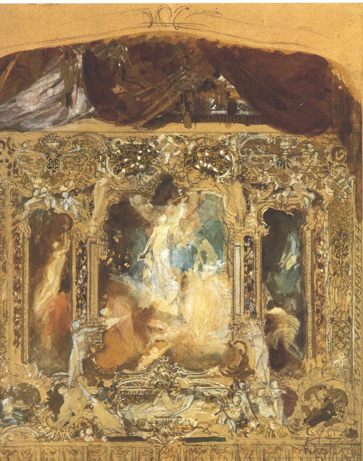 Gustav Klimt Design for a Theater Curtain - Canvas Print