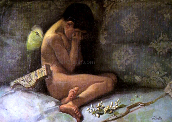 Cecilio Pla y Gallardo Desnudo de Nino - Canvas Print