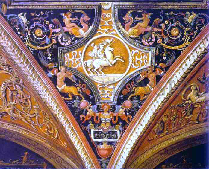 Pietro Perugino Detail of the Ceiling - Canvas Print