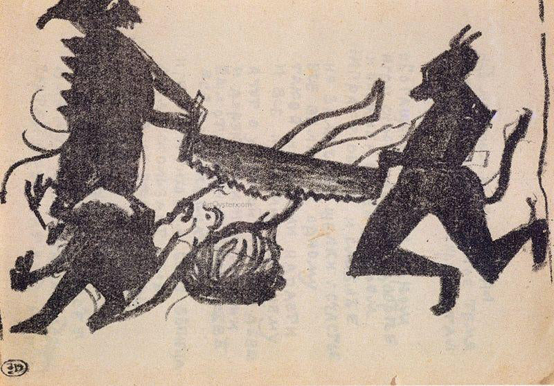Kazimir Malevich Devils are Sawing Sinner - Canvas Print
